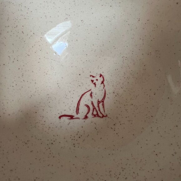 Set: 2 Home Essentials PET Speckled Ceramic Cat Bowls Pink & Aqua 5" x 3" - Picture 9 of 13